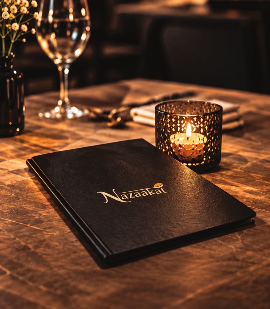 A Nazaakat folder beside a glowing candle